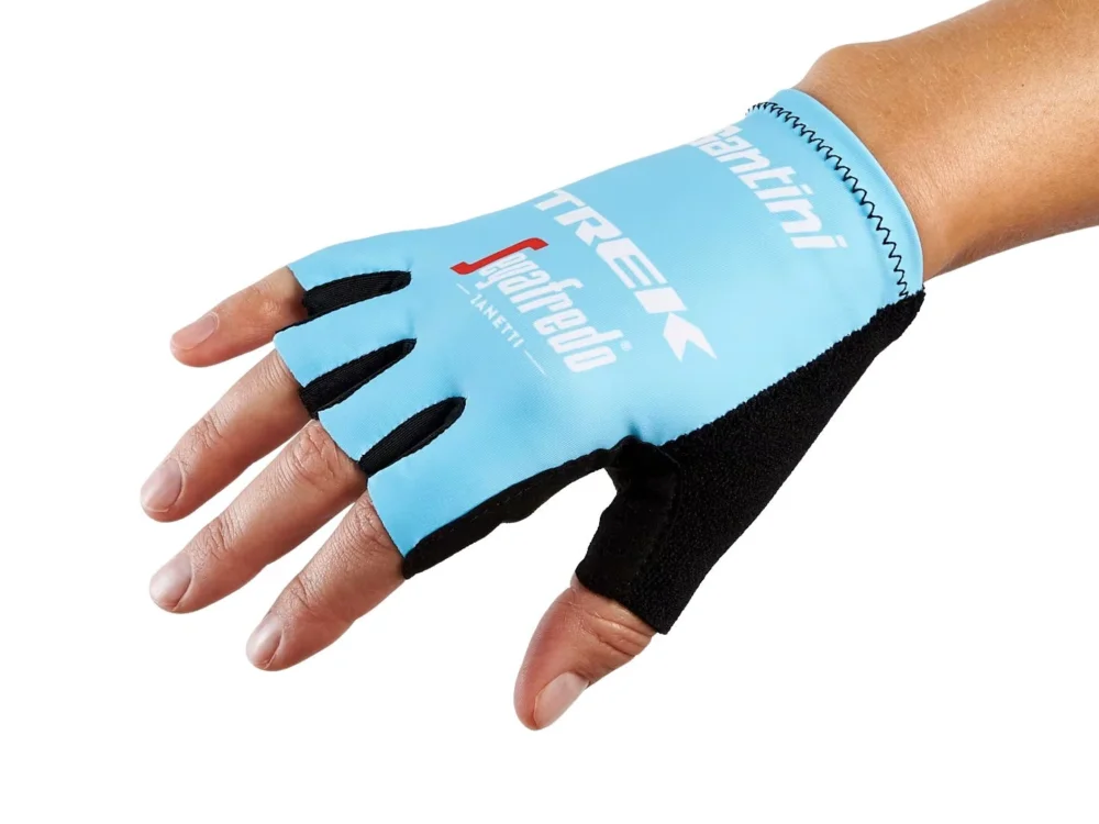 Rękawiczki rowerowe damskie Santini Trek-Segafredo jasnoniebieski Oferta limitowana