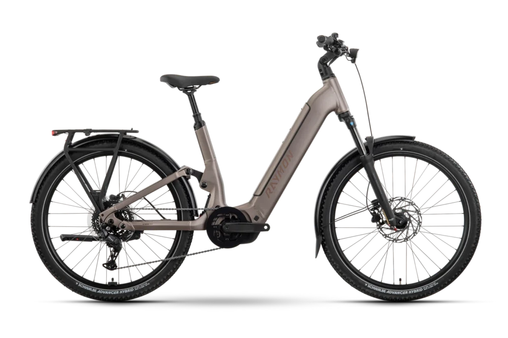Łatwy zwrot Rower elektryczny trekkingowy Raymon Tavano Pure Wave 600 Wh 2026taupegrey