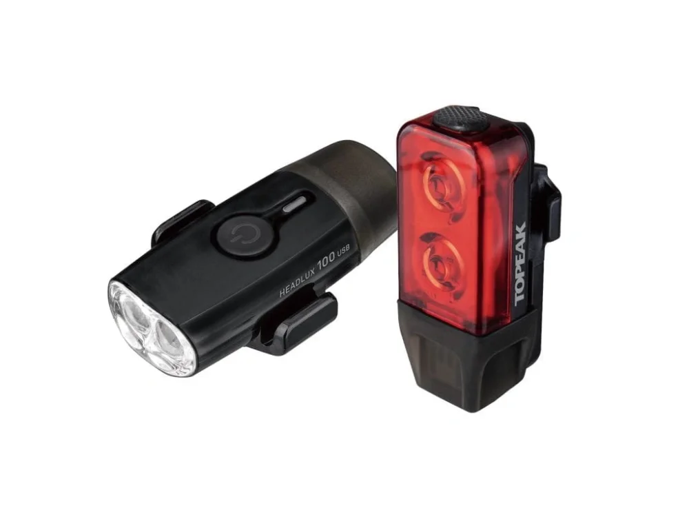 Bestseller Zestaw oświetlenia rowerowego Topeak Power Lux USB Combo 100 lm 25 lm