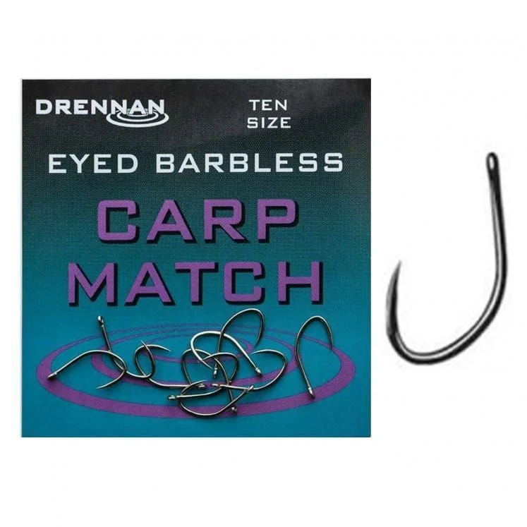 Łatwy zwrot Haczyk Eyed Carp Match Barbless #14