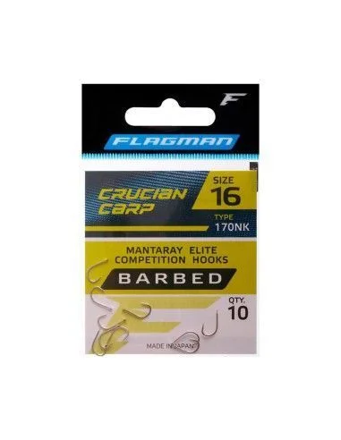Premium Haczyki Flagman Mintaray Crucian Carp Karp Rozmiar 16 Średnica 0.46mm Nikiel Zadziorowe
