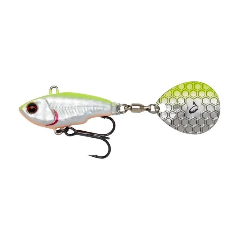 Wirujący Ogonek Savage Gear Fat Tail Spin 5.5cm 9g - Lemon Back Flash Ostatnie sztuki
