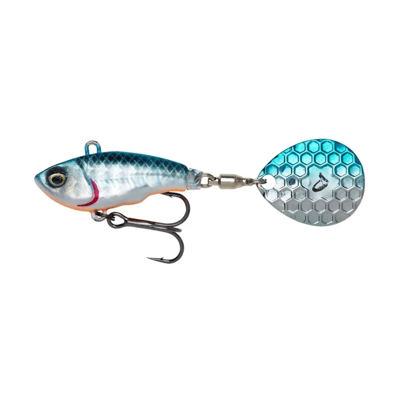 Wirujący Ogonek Savage Gear Fat Tail Spin NL 5.5cm 6.5g Sinking BLUE SILVER Popularny