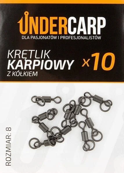 Wysoka jakość Undercarp Krętlik Karpiowy z Kółkiem #8