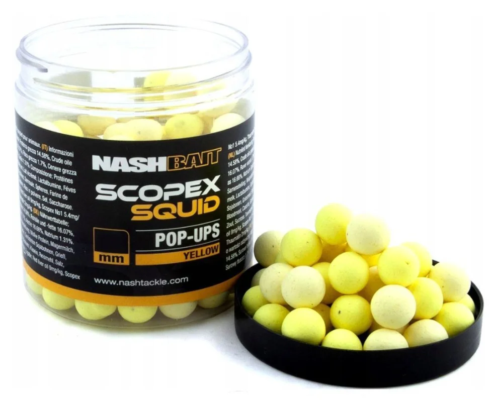 Kulki proteinowe Nash Scopex Squid Pop Ups 20mm 75g Yellow Oferta limitowana