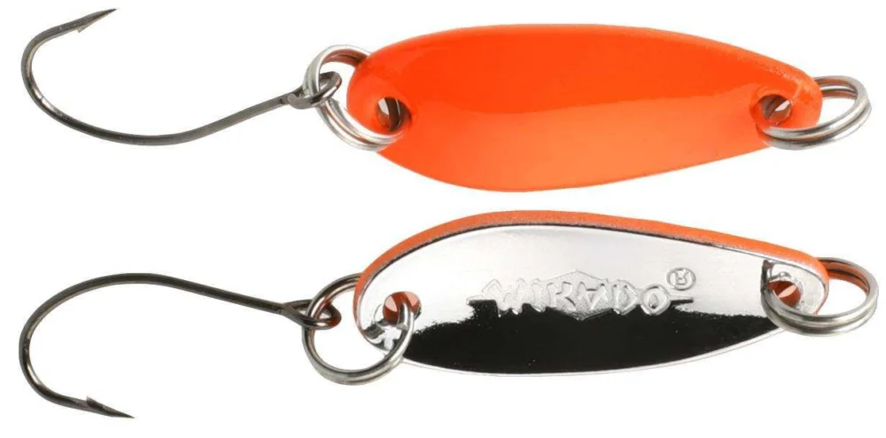 Błystka Mikado WAHADŁOWA - MINI SPOON 2.4cm/2.5g - POMARAŃCZOWO SREBRNA - op.. Orange Silver Dostępne od ręki