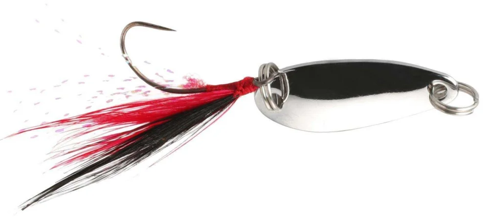 Błystka Mikado WAHADŁOWA - MINI SPOON Z CHWOSTEM 2.4cm/1.5g - SREBRNA - op.. Srebrny Ograniczona ilość