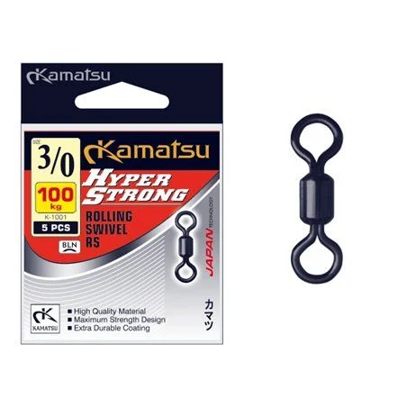 Nie przegap Krętlik Kamatsu Hyper Strong Rolling Swivel K-1001 3/0 100kg 5 szt.