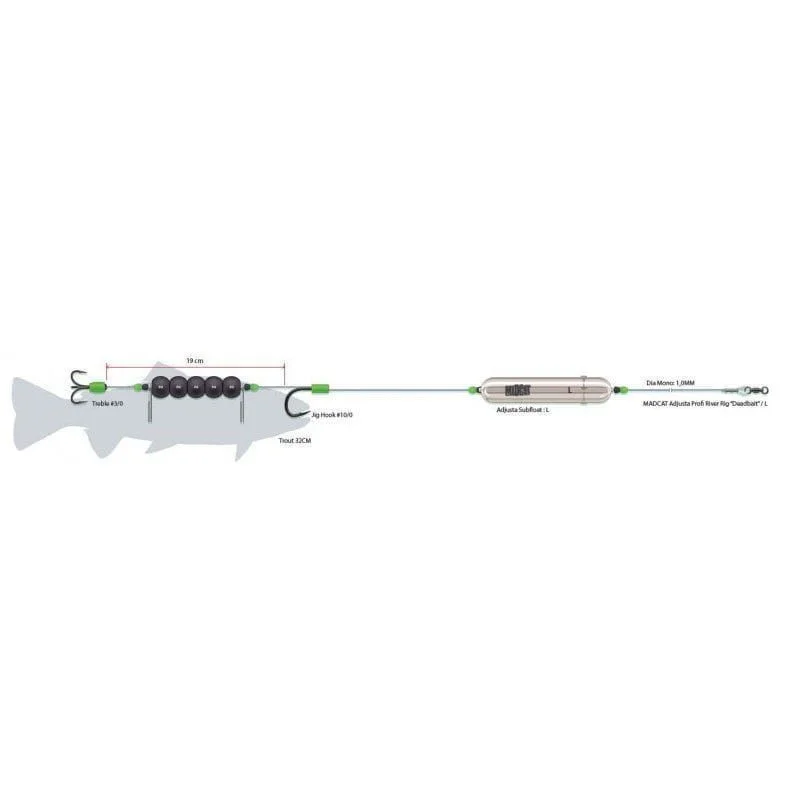 Zestaw Sumowy Madcat Profi River Rig "Dead Bait" 180cm / 1mm - 3/0+10/0 Kup online