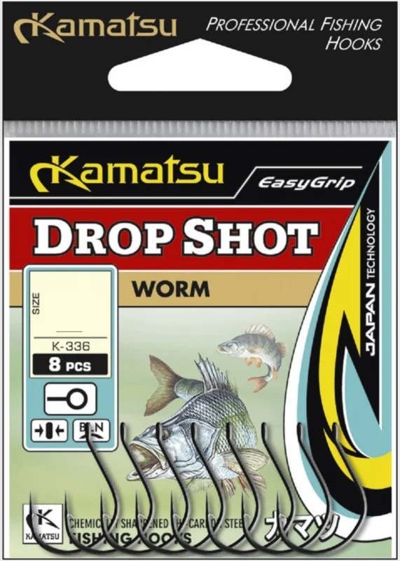 Ostatnie sztuki Hak Kamatsu Worm Drop Shot 1 Czarny Nikiel