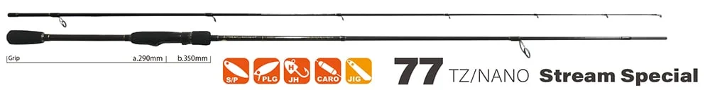 Cena promocyjna Yamaga Blanks Wędka BlueCurrent Stream Special 77 TZ Nano Spin 231cm 13g