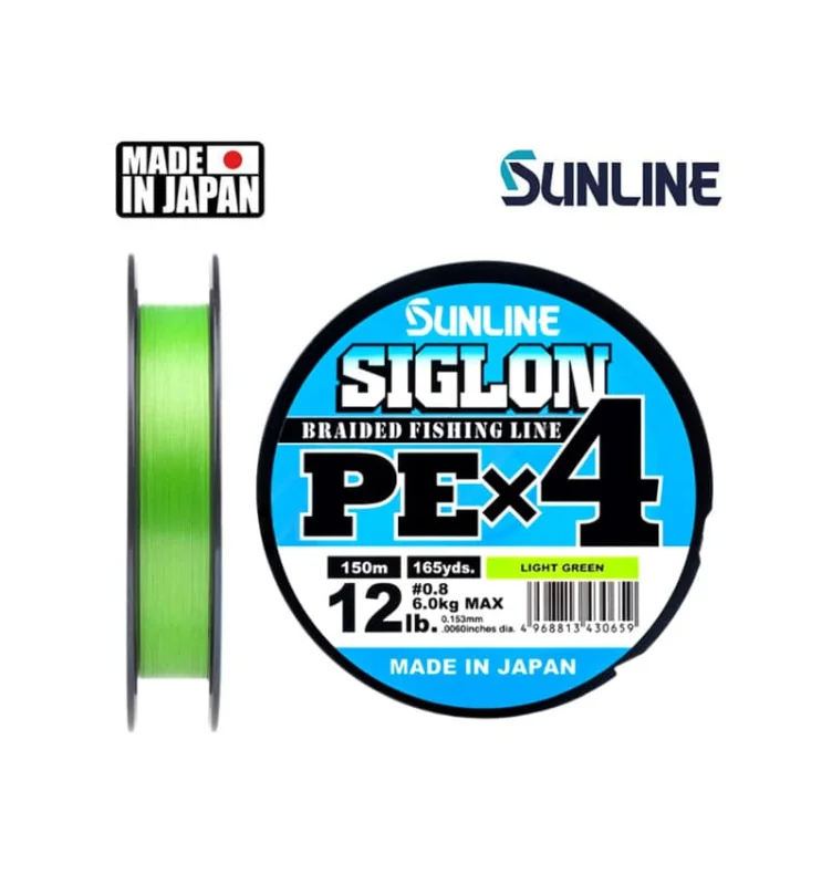 Sunline Plecionka Siglon PE1,2 X4 150m Light Green 0,187mm 150m Darmowa dostawa