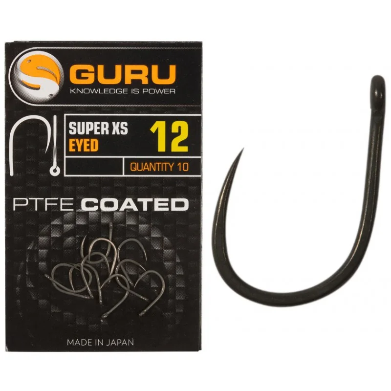 Nowy Guru Haczyki Super XS Eyed Barbless Z Oczkiem nr 12
