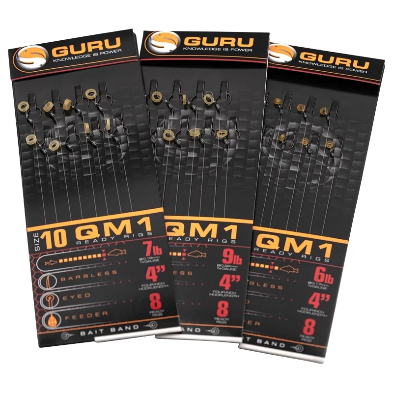 Guru Haczyki Z Przyponem Ready Rig QM1 Barbless Bands Z Gumką 10cm Nr14 Bestseller