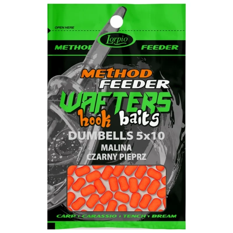Zniżka Lorpio Kulki Wafters Hook Baits Dumbells Malina-Czarny pieprz-5mm