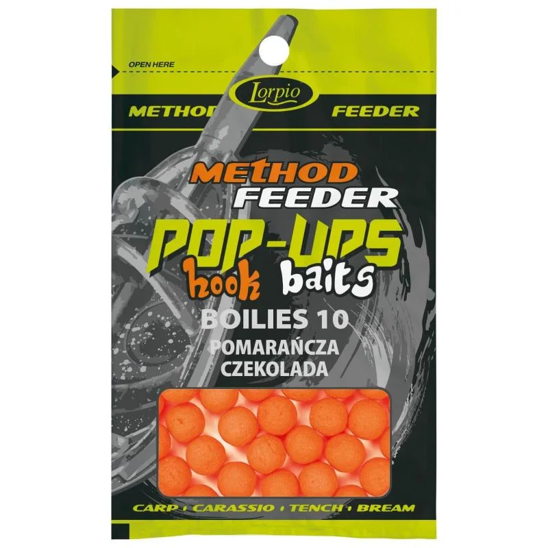 Lorpio Kulki Pop-Ups Hook Baits Boilies Pomarańcza-Czekolada 10mm Bestseller