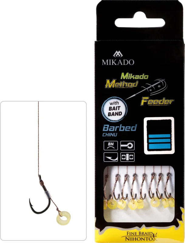 Nowy Mikado Haczyki Method Feeder z gumką nr 10