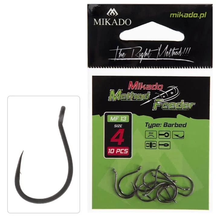 Mikado Haczyki Z Zadziorem Method Feeder HMF13 Nr4 Popularny