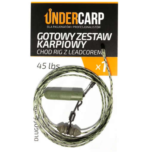 Darmowy zwrot UnderCarp zestaw karpiowy Chod Rig leadcore 45 lbs / 100 cm zielony