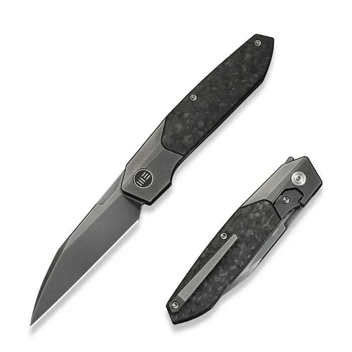 WeKnife Brr15 Gray Titanium/Shredded Carbon Fiber, Polished Gray M390 by Rafal Brzeski (WE24007-3) Ograniczona ilość
