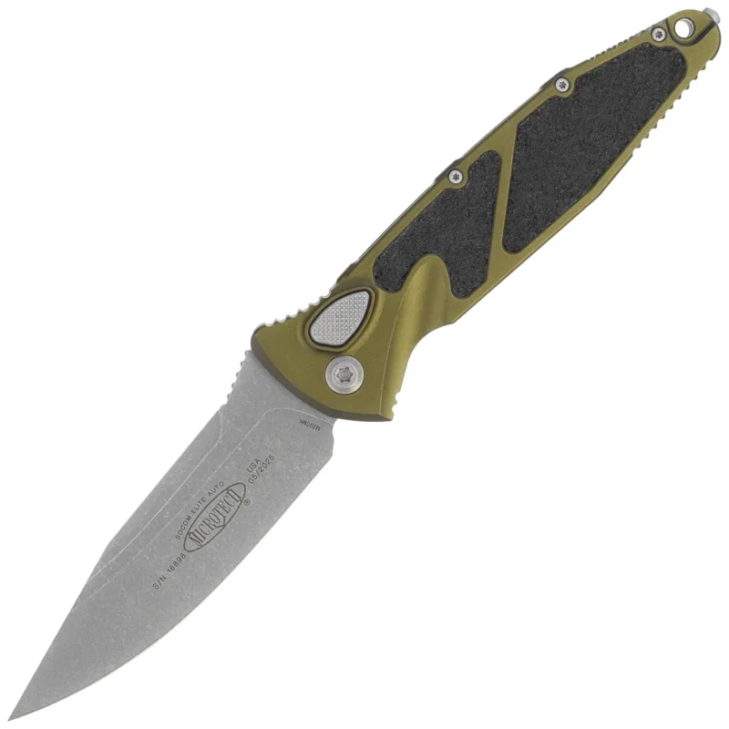 Szybka wysyłka Microtech Socom Elite Auto S/E Automatic Knife OD Green Aluminum, Apocalyptic M390MK by Tony Marfione (160A-10APOD)