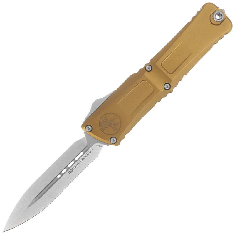Zamów dziś Microtech Combat Troodon Gen III D/E OTF Knife Tan Aluminum, Stonewashed M390MK by Tony Marfione (1142-10TA)