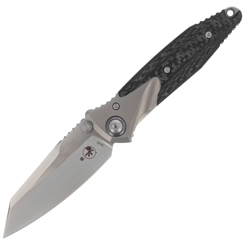 Microtech Socom Bravo Mini Warcom Knife Titanium/Carbon Fiber, Blue HW, Hand Rubbed Satin M390 by Tony Marfione (263M-4CFTI) Tylko dziś