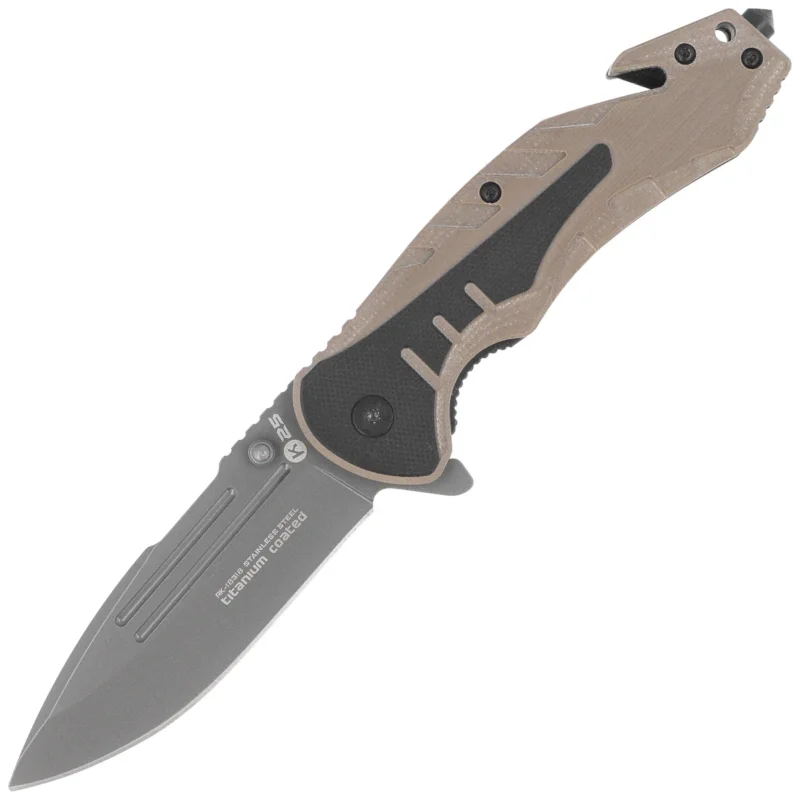 Tylko do końca tygodnia Nóż składany ratowniczy K25 RK-18318 Tan/Black G10, Titanium 7Cr17Mov