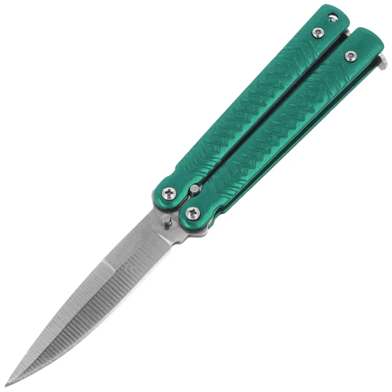 Nóż składany motylek Martinez Albainox Balisong Green Steel, Satin 3Cr13MoV (02228) Bezpieczne zakupy