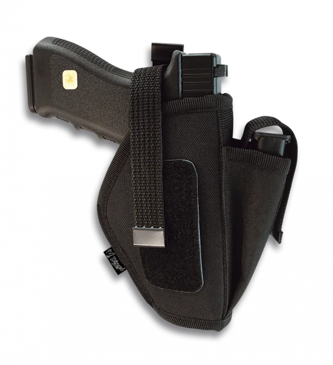 Ostatnie sztuki Barbaric AUTO 2"- 4" Holster Beretta, Walther, HK, Glock Padded Snap Closure Black Nylon (22104)