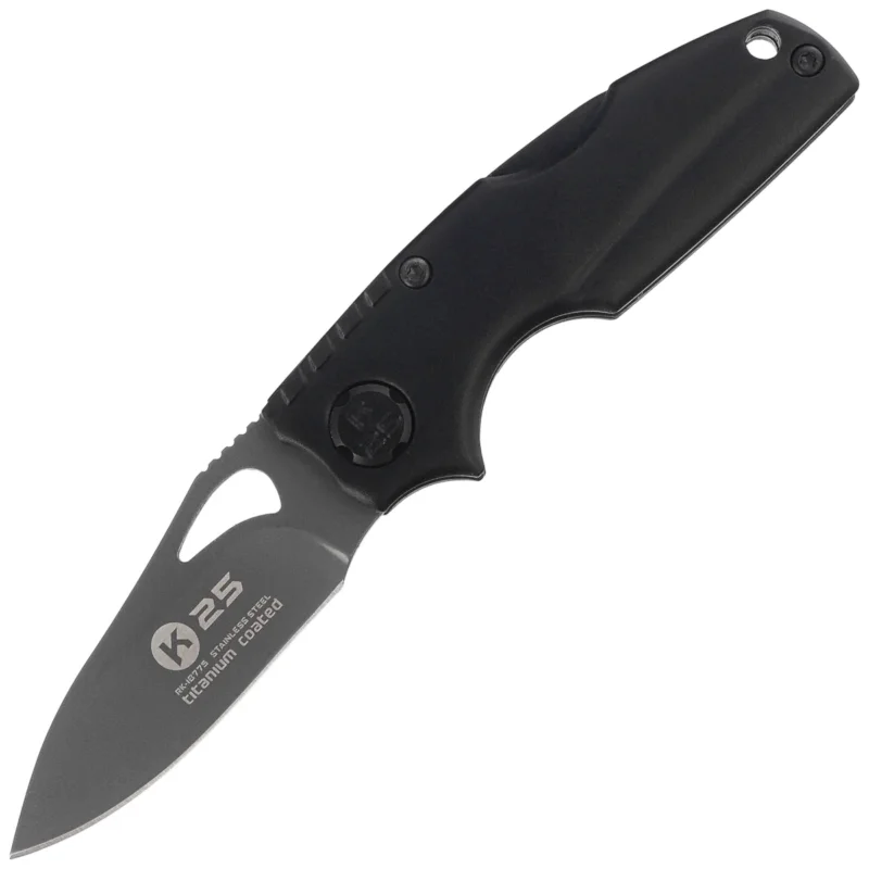 Wysoka jakość Nóż składany K25 Black Aluminium, Titanium 7Cr17Mov (18775)