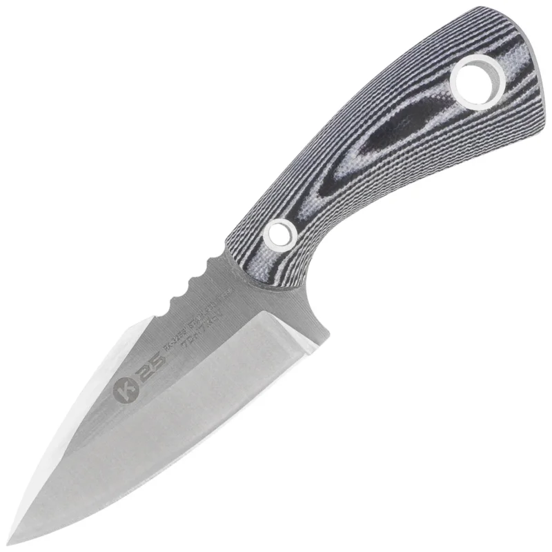 Szybka wysyłka Nóż na szyję K25 Boot Knife Black/White G10, Satin 7Cr17Mov (32561)
