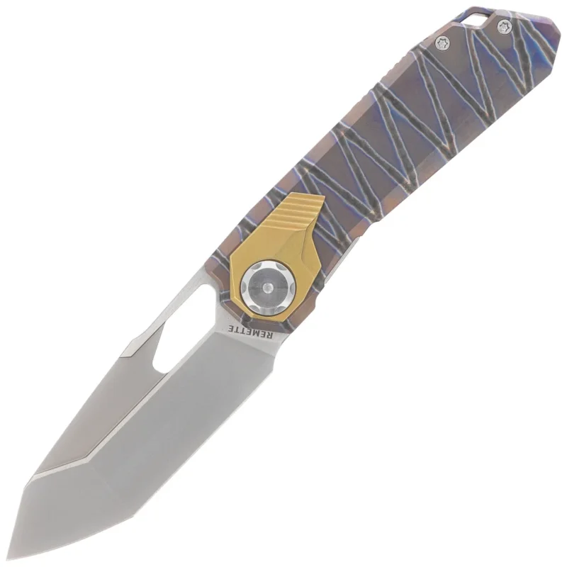 Nóż składany Remette RT-Peregrine Falcon Gray/Brown/Thunder Lightning Titanium, Hand Fine Grinding Pearlescent M390 (RTT1-CX) Bezpieczne zakupy