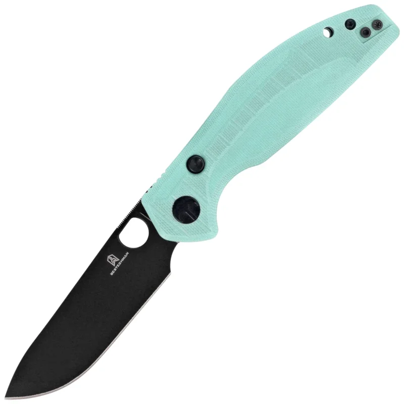 Ograniczona ilość Bestechman Angry Owl Knife Aqua G10, Black PVD D2 by Keanu Alfaro (BMK12B-2)