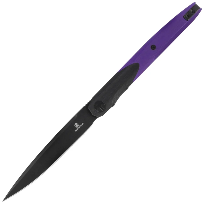 Cena promocyjna Bestechman Lanza Black/Purple G10, Black PVD 14C28N by Grzegorz Grabarski (BMK14E)