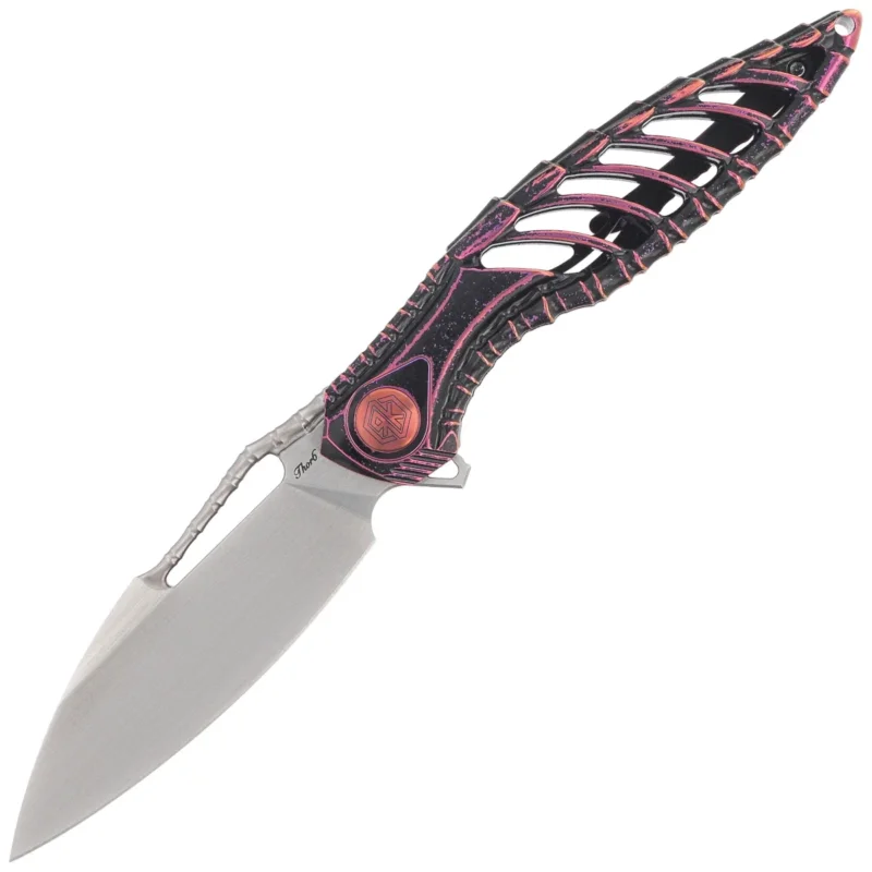 Łatwy zwrot Nóż składany RikeKnife Thor6 Black / Purple Titanium, Satin M390 (RK Thor6-M-BP)