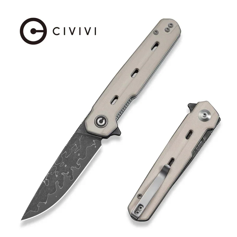 Tani Nóż składany Civivi Navo Ivory G10, Damascus by Ostap Hel (C25015A-DS1)