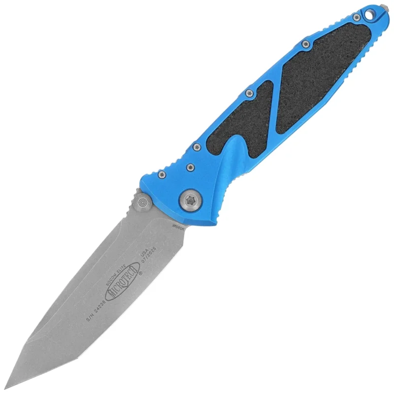 Microtech Socom Elite T/E-M Blue Aluminum, Apocalyptic M390MK by Tony Marfione (161-10APBL) Wybór klientów