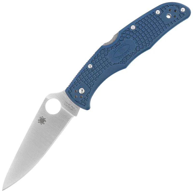 Bestseller Nóż składany Spyderco Endura 4 Lightweight Cobalt Blue FRN, Satin CPM SPY27 by Sal Glesser (C10PCBL)