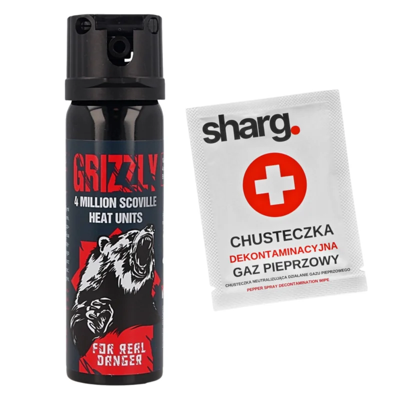 Tylko dziś Gaz pieprzowy Sharg Grizzly Gel 4mln SHU, 26.4% OC 63ml i chusteczka dekontaminacyjna (13063-C)