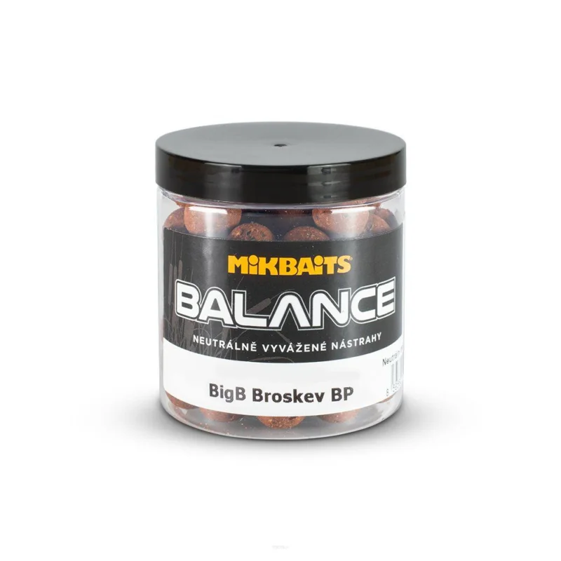 Zniżka Kulki zbalansowane MikBaits BiG boilies Balance 250ml - BigB Brzoskwinia-Czarny Pieprz 24mm