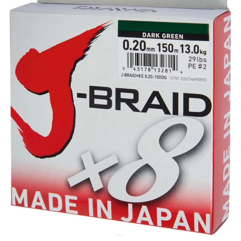 Plecionka Daiwa J-Braid Dark Green x8 150m 0,18mm Bezpieczna płatność
