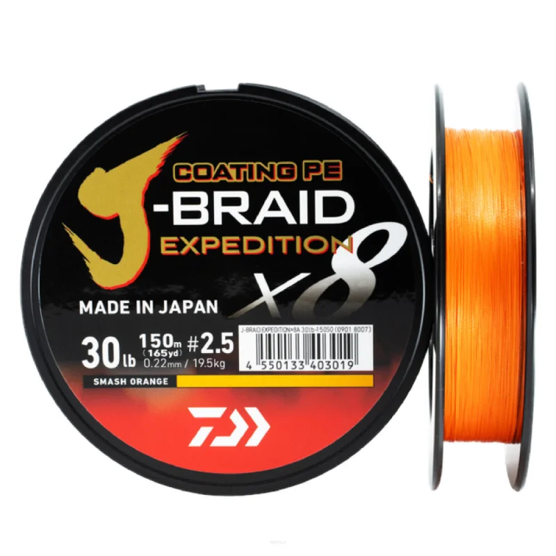 Plecionka Daiwa J-Braid Expedition X8E 0,13mm 150m Smash Orange Bestseller