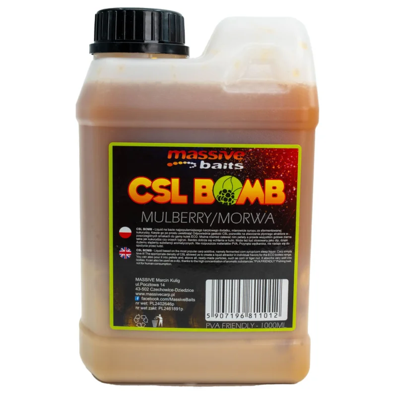 Sprawdź teraz Liquid Massive Baits CSL Boomb Mulberry 1l
