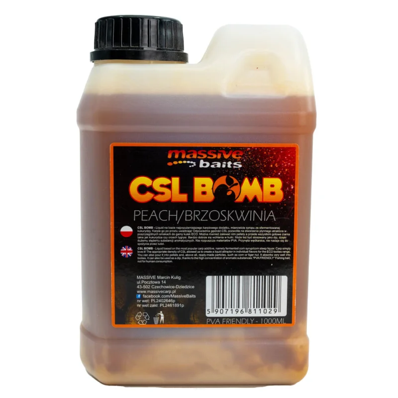 Hit cenowy Liquid Massive Baits CSL Boomb Peach 1l
