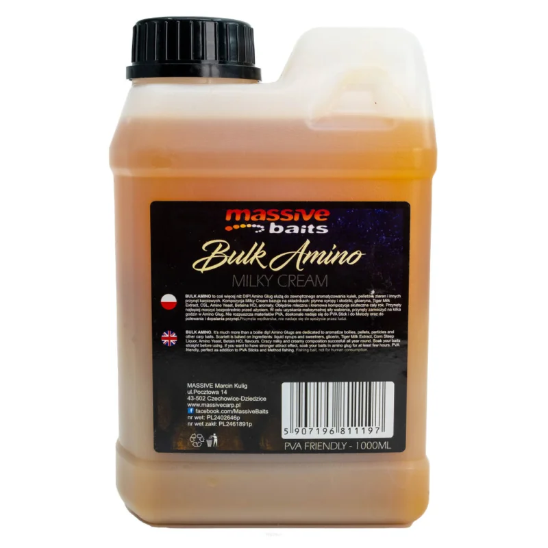 Liquid Massive Baits Bulk Amino Milky Cream 1l Ograniczona ilość