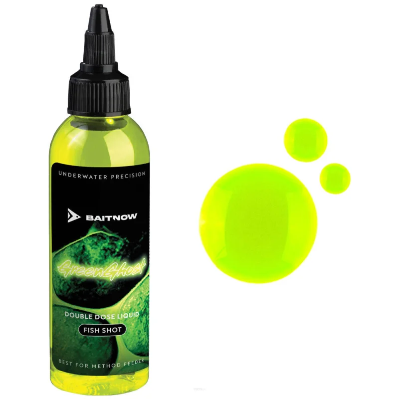 Zniżka Liquid BaitNow Method Feeder Double Dose Green Ghost 100ml