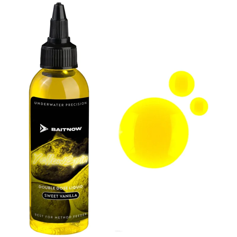 Promocja Liquid BaitNow Method Feeder Double Dose Yellow Spin 100ml