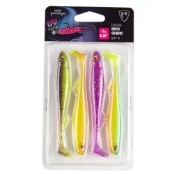 Okazja Zestaw przynęt gumowych Fox Rage Slick Shad Mixed UV Colours 11cm (4szt.)