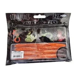 Ostatnia szansa Przynęta gumowa Libra Lures Bass Slim Finnese Worm 14cm, 011 Hot Orange With Black Pepper (8szt.)